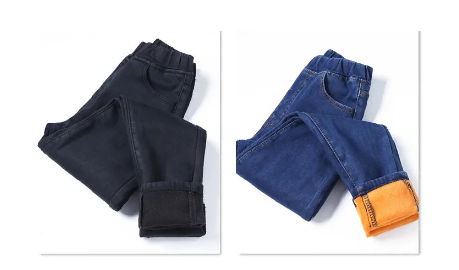 Jeans da donna per curve, pantaloni in denim elasticizzati con vita elasticizzata, controllo della pancia, jeans da mamma 4XL ouc551