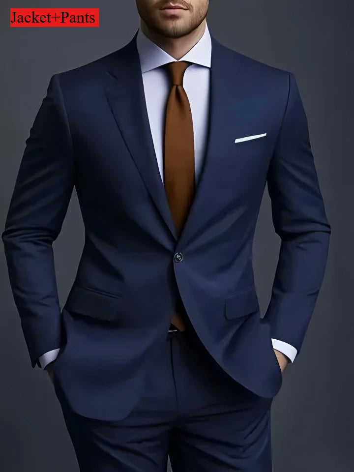 Eleganti completi da uomo - Completo smoking slim fit per matrimoni e occasioni formali, completo nero