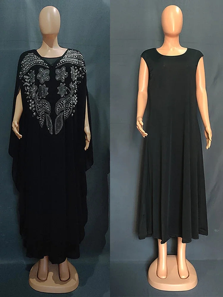 Abaya Per Le Donne Dubai Lusso 2024 Chiffon Boubou Musulmano Abito Moda Caftano Marocain Occasioni Festa di Nozze Djellaba Femme