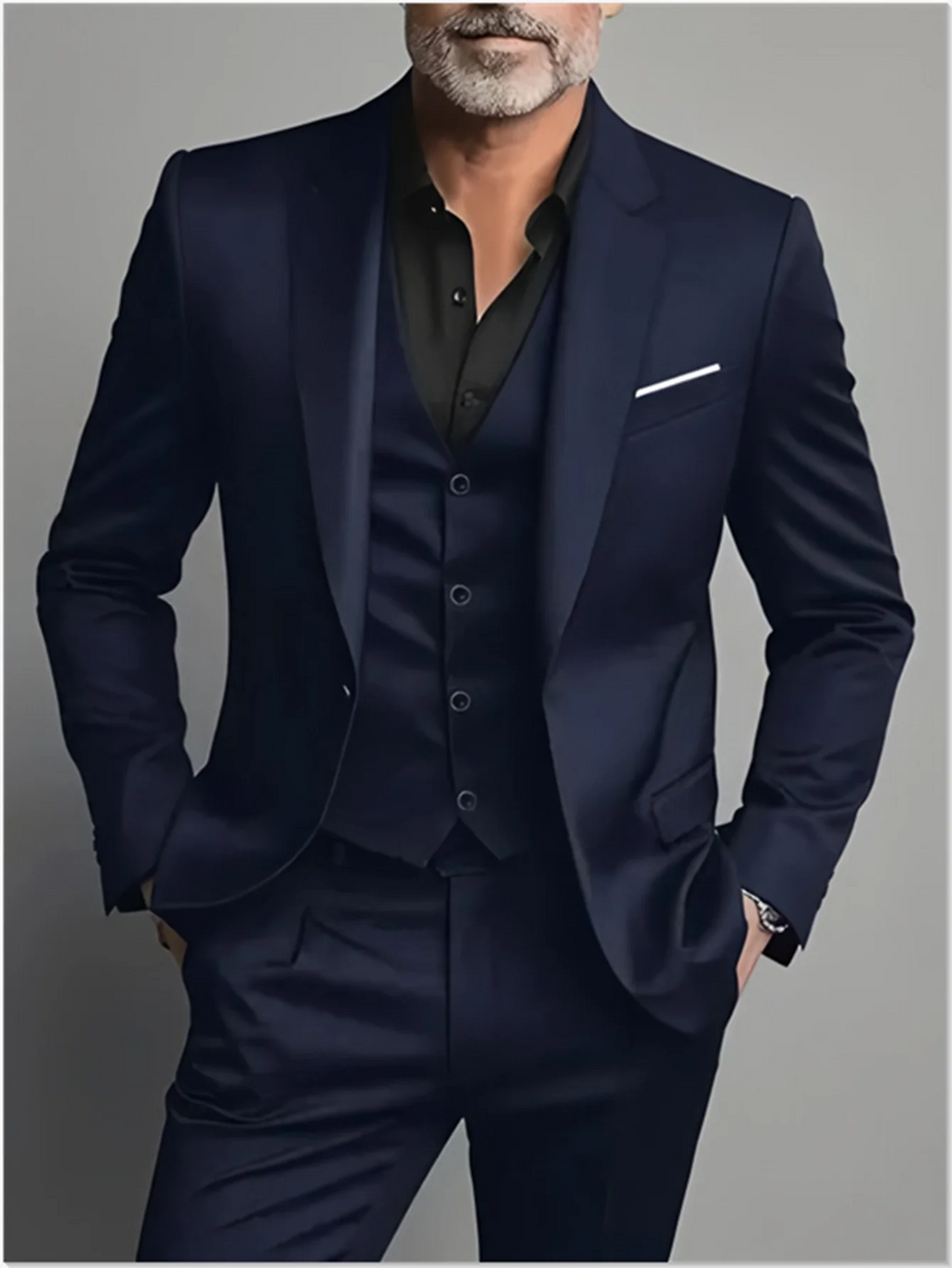 Eleganti completi da uomo - Completo smoking slim fit per matrimoni e occasioni formali, completo nero