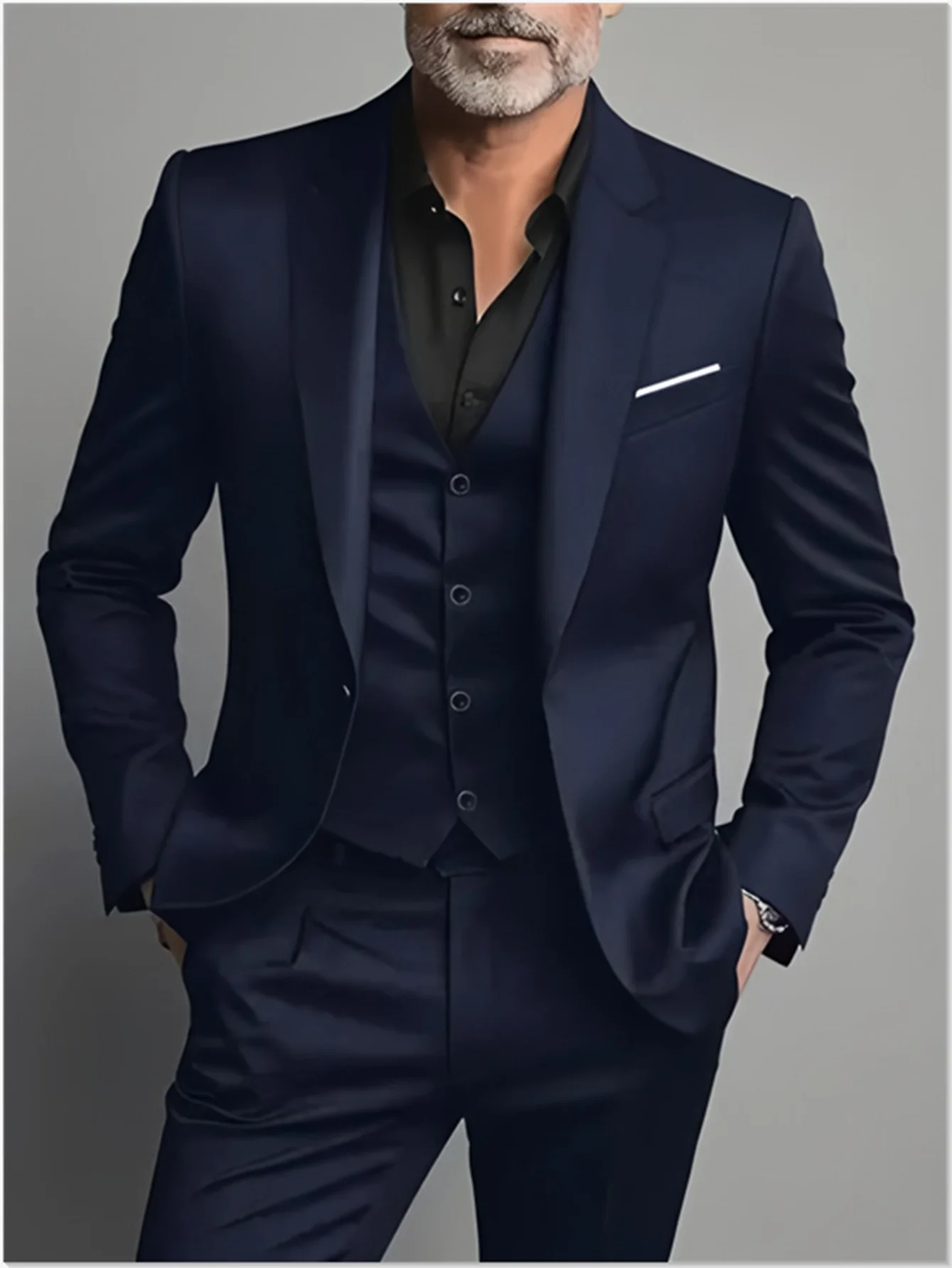 Eleganti completi da uomo - Completo smoking slim fit per matrimoni e occasioni formali, completo nero
