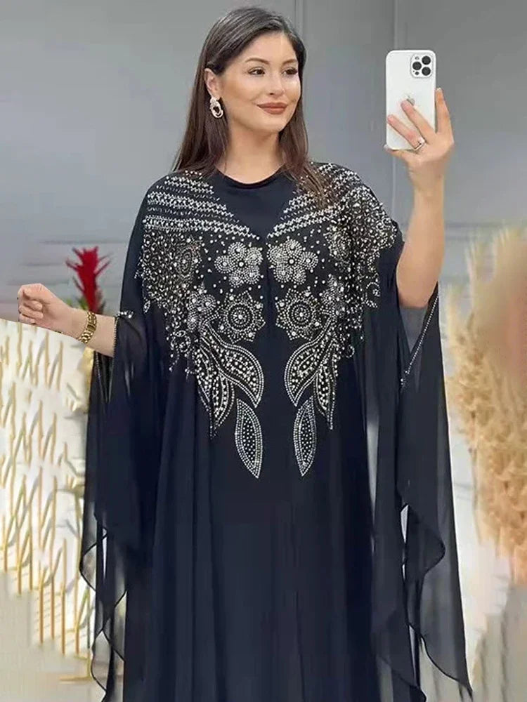 Abaya Per Le Donne Dubai Lusso 2024 Chiffon Boubou Musulmano Abito Moda Caftano Marocain Occasioni Festa di Nozze Djellaba Femme