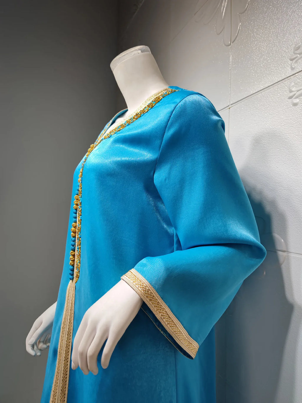 Abaya musulmana per le donne Dubai Jalabiya Abito lungo Abbigliamento islamico Abiti da sera Turchia Moda di lusso Diamante Kaftan Robe Femme