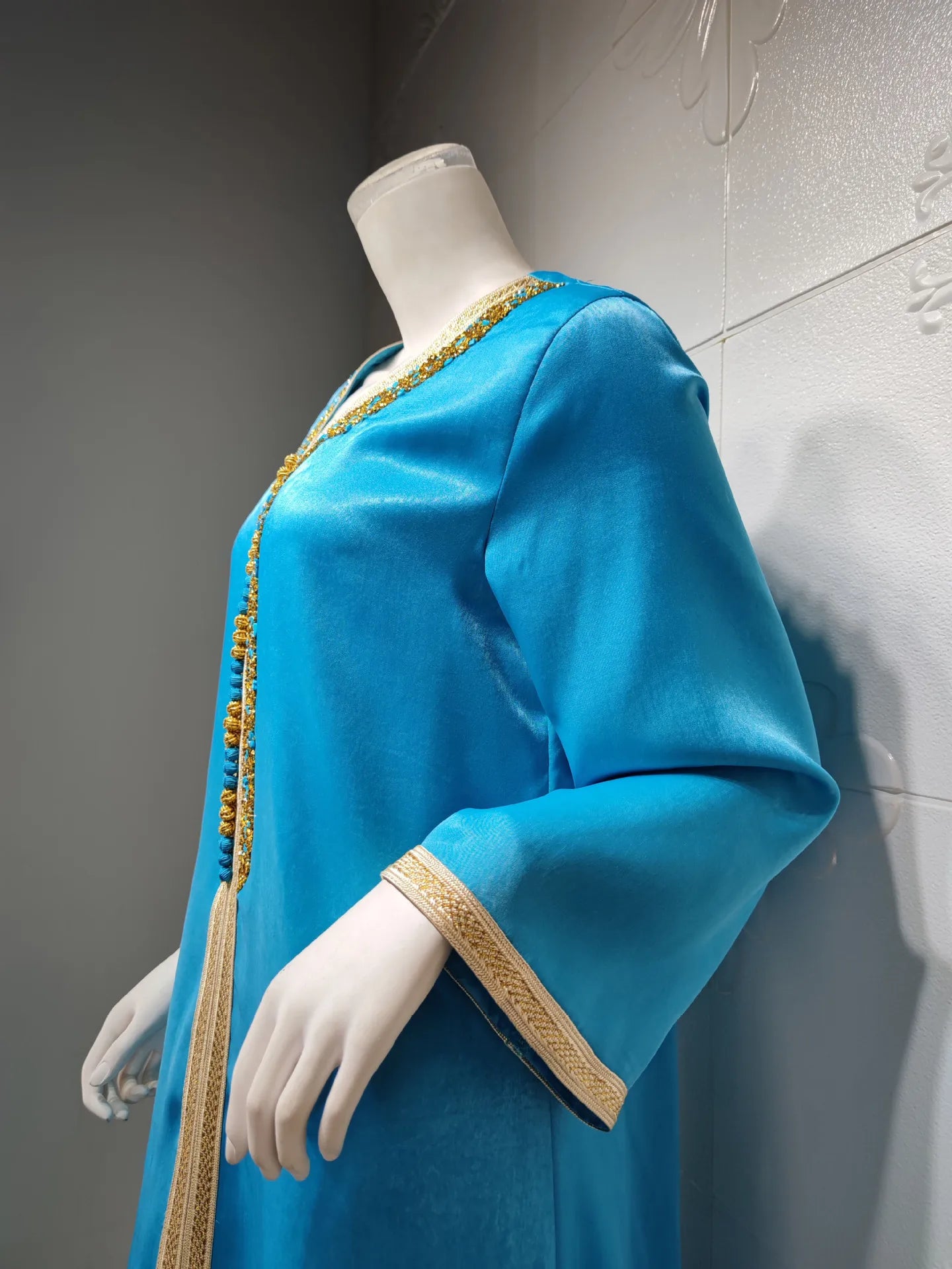 Abaya musulmana per le donne Dubai Jalabiya Abito lungo Abbigliamento islamico Abiti da sera Turchia Moda di lusso Diamante Kaftan Robe Femme