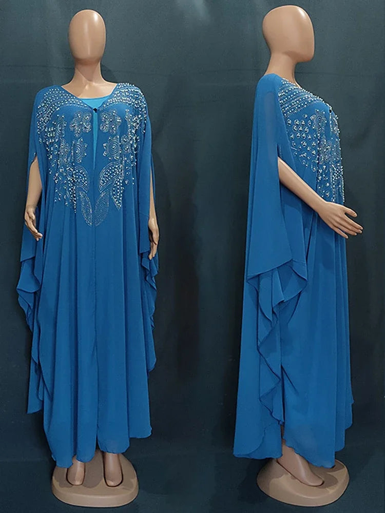 Abaya Per Le Donne Dubai Lusso 2024 Chiffon Boubou Musulmano Abito Moda Caftano Marocain Occasioni Festa di Nozze Djellaba Femme