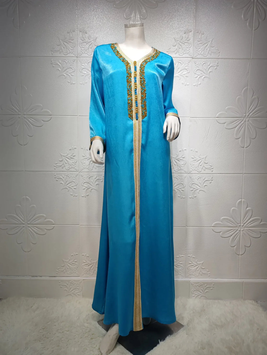Abaya musulmana per le donne Dubai Jalabiya Abito lungo Abbigliamento islamico Abiti da sera Turchia Moda di lusso Diamante Kaftan Robe Femme