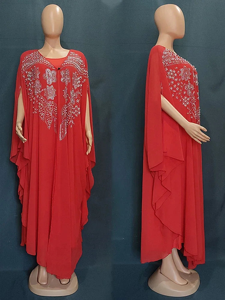 Abaya Per Le Donne Dubai Lusso 2024 Chiffon Boubou Musulmano Abito Moda Caftano Marocain Occasioni Festa di Nozze Djellaba Femme