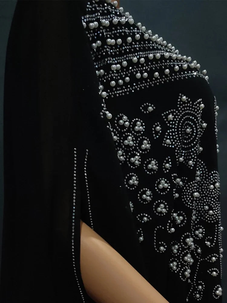 Abaya Per Le Donne Dubai Lusso 2024 Chiffon Boubou Musulmano Abito Moda Caftano Marocain Occasioni Festa di Nozze Djellaba Femme