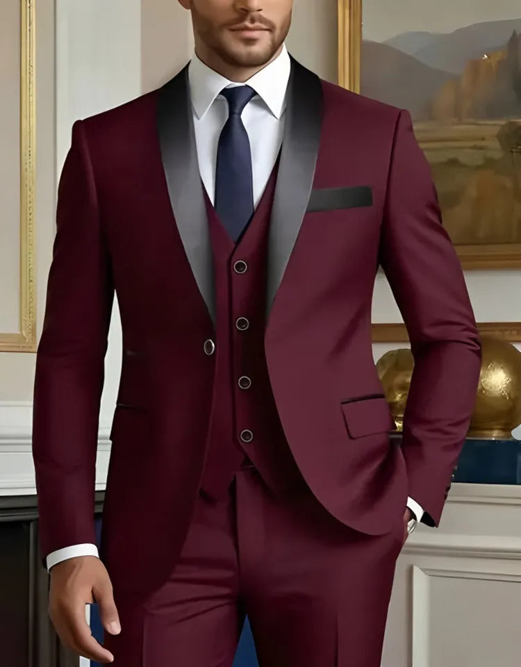 Eleganti completi da uomo - Completo smoking slim fit per matrimoni e occasioni formali, completo nero