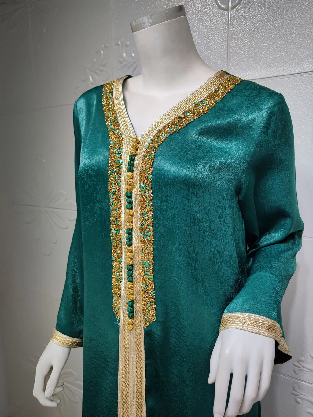 Abaya musulmana per le donne Dubai Jalabiya Abito lungo Abbigliamento islamico Abiti da sera Turchia Moda di lusso Diamante Kaftan Robe Femme