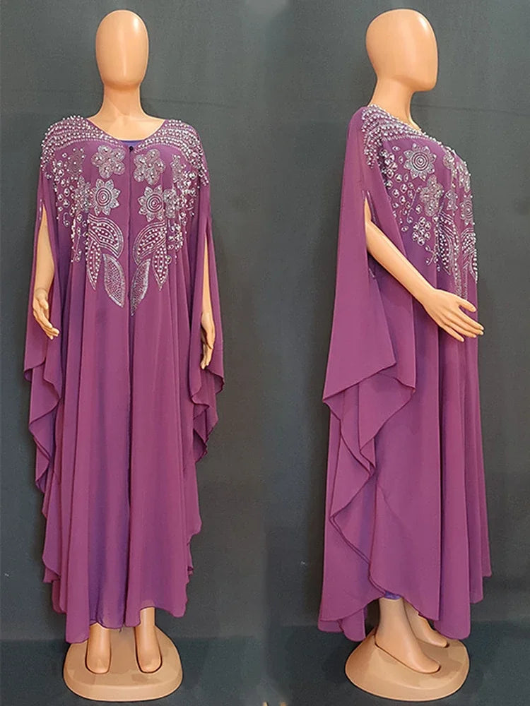 Abaya Per Le Donne Dubai Lusso 2024 Chiffon Boubou Musulmano Abito Moda Caftano Marocain Occasioni Festa di Nozze Djellaba Femme