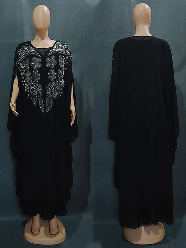 Abaya Per Le Donne Dubai Lusso 2024 Chiffon Boubou Musulmano Abito Moda Caftano Marocain Occasioni Festa di Nozze Djellaba Femme