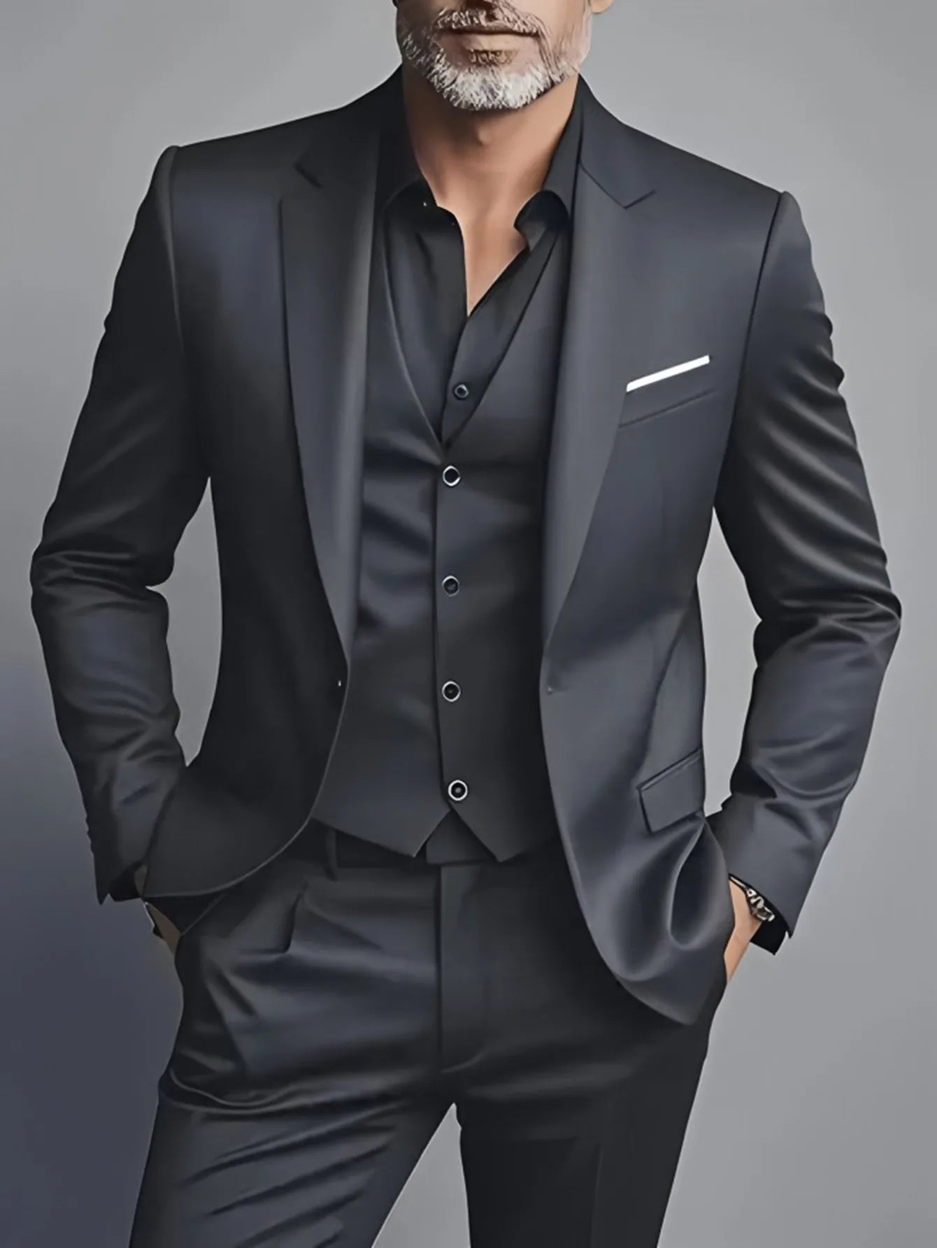 Eleganti completi da uomo - Completo smoking slim fit per matrimoni e occasioni formali, completo nero
