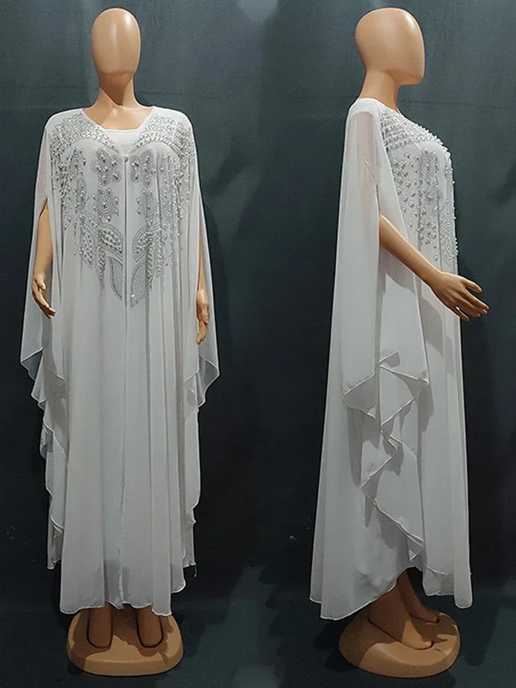 Abaya Per Le Donne Dubai Lusso 2024 Chiffon Boubou Musulmano Abito Moda Caftano Marocain Occasioni Festa di Nozze Djellaba Femme