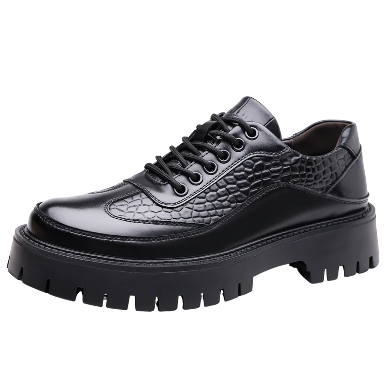 Scarpe eleganti da uomo classiche del marchio 2025, scarpe da banchetto in pelle retrò marrone da uomo, scarpe da lavoro resistenti all'usura con suola spessa