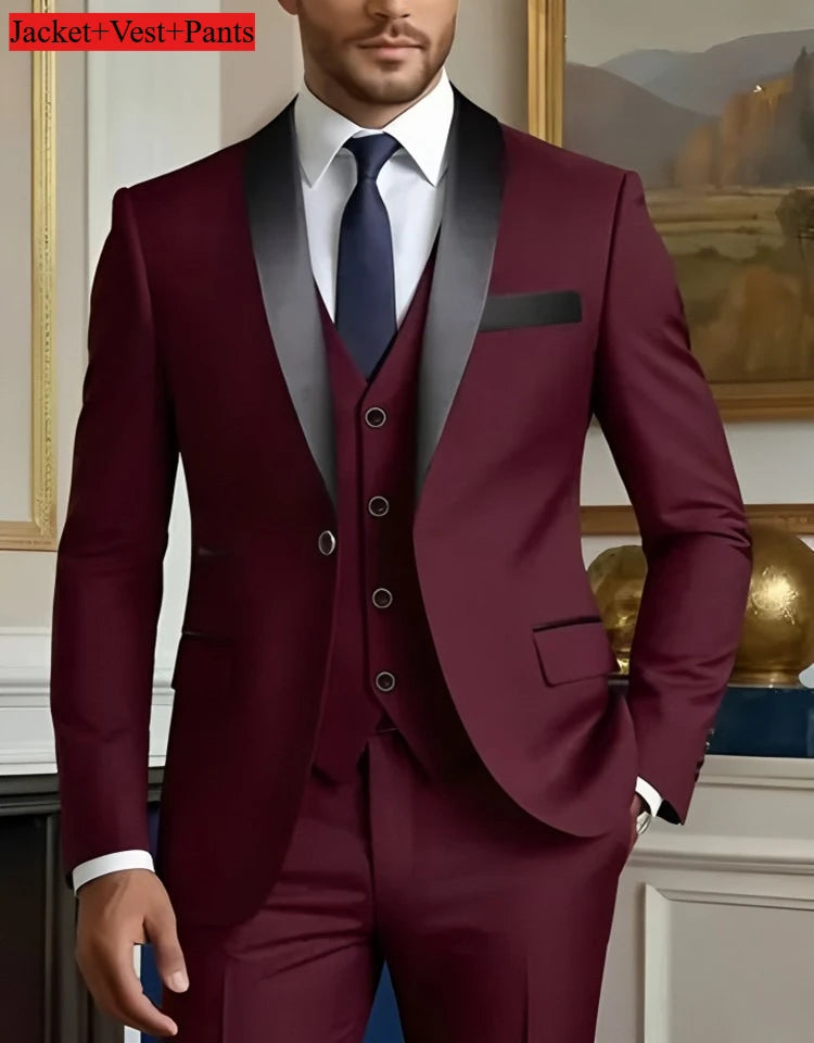 Eleganti completi da uomo - Completo smoking slim fit per matrimoni e occasioni formali, completo nero