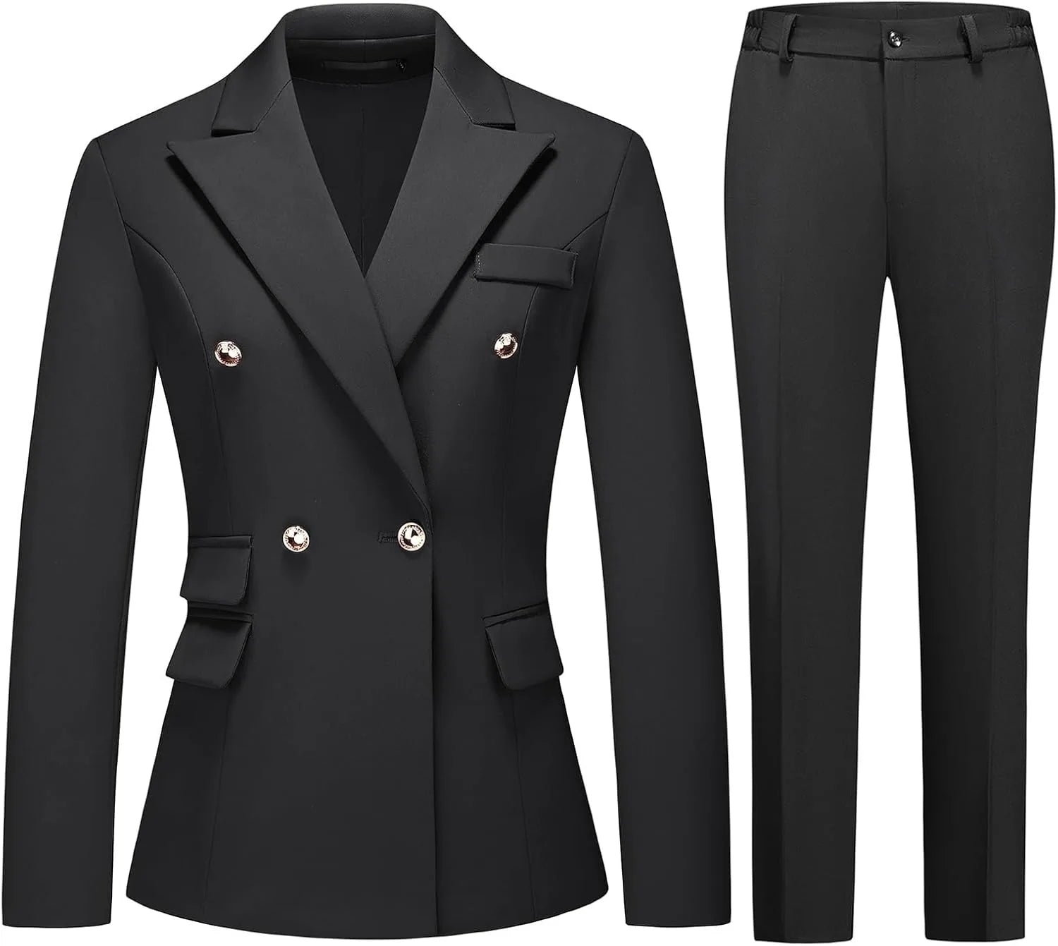 Pantaloni da abito da donna, tailleur eleganti da donna, blazer doppiopetto, abiti casual da lavoro