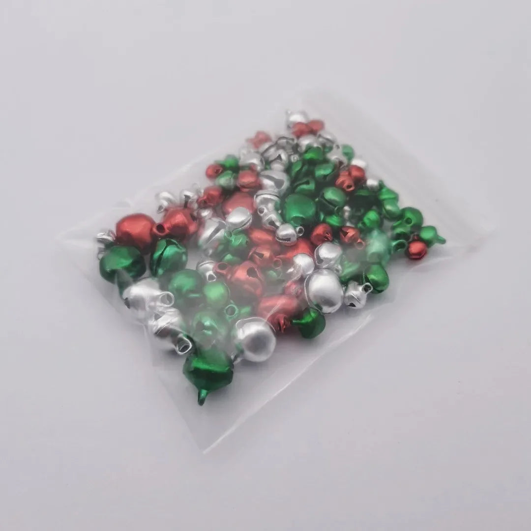 100 pezzi di campanellini in alluminio con ciondoli, campanellini, decorazioni natalizie fai da te, creazione di gioielli, artigianato natalizio, abbellimenti da 6-12 mm