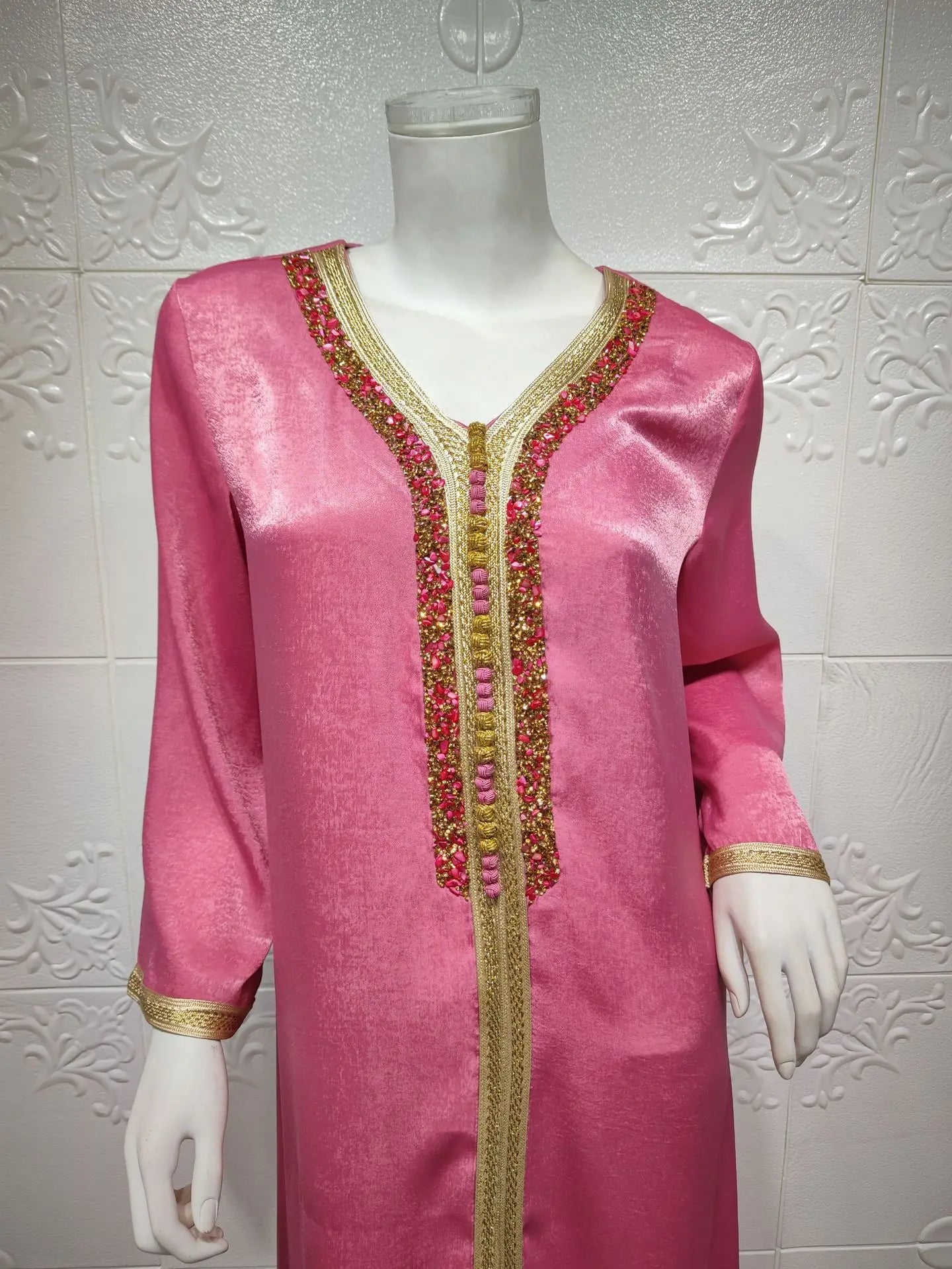 Abaya musulmana per le donne Dubai Jalabiya Abito lungo Abbigliamento islamico Abiti da sera Turchia Moda di lusso Diamante Kaftan Robe Femme