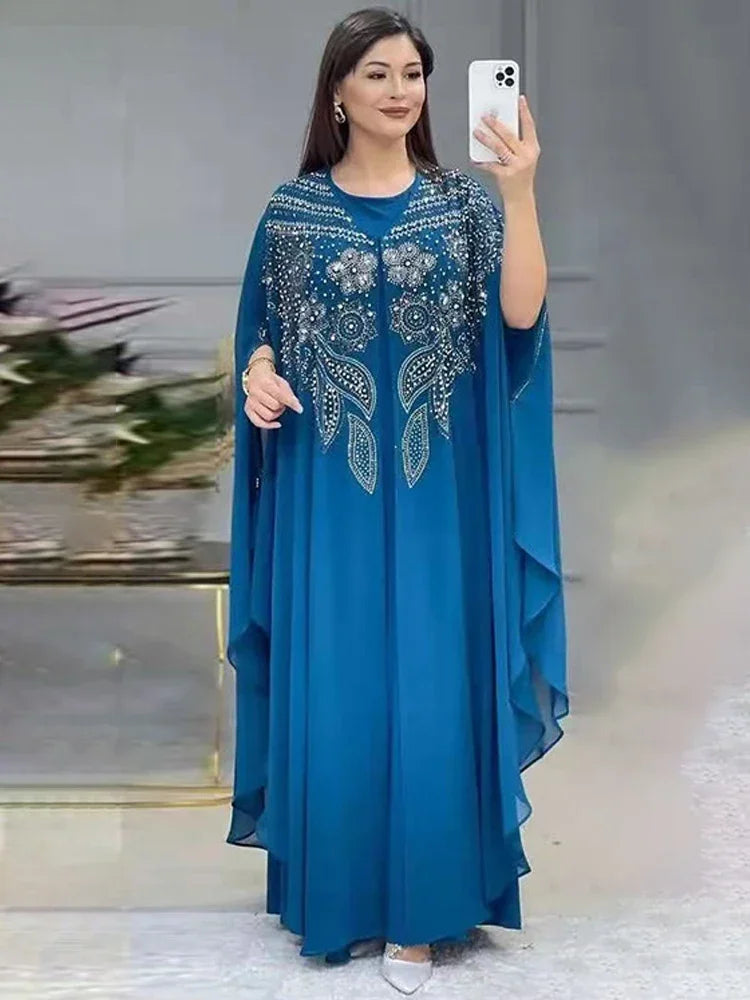 Abaya Per Le Donne Dubai Lusso 2024 Chiffon Boubou Musulmano Abito Moda Caftano Marocain Occasioni Festa di Nozze Djellaba Femme